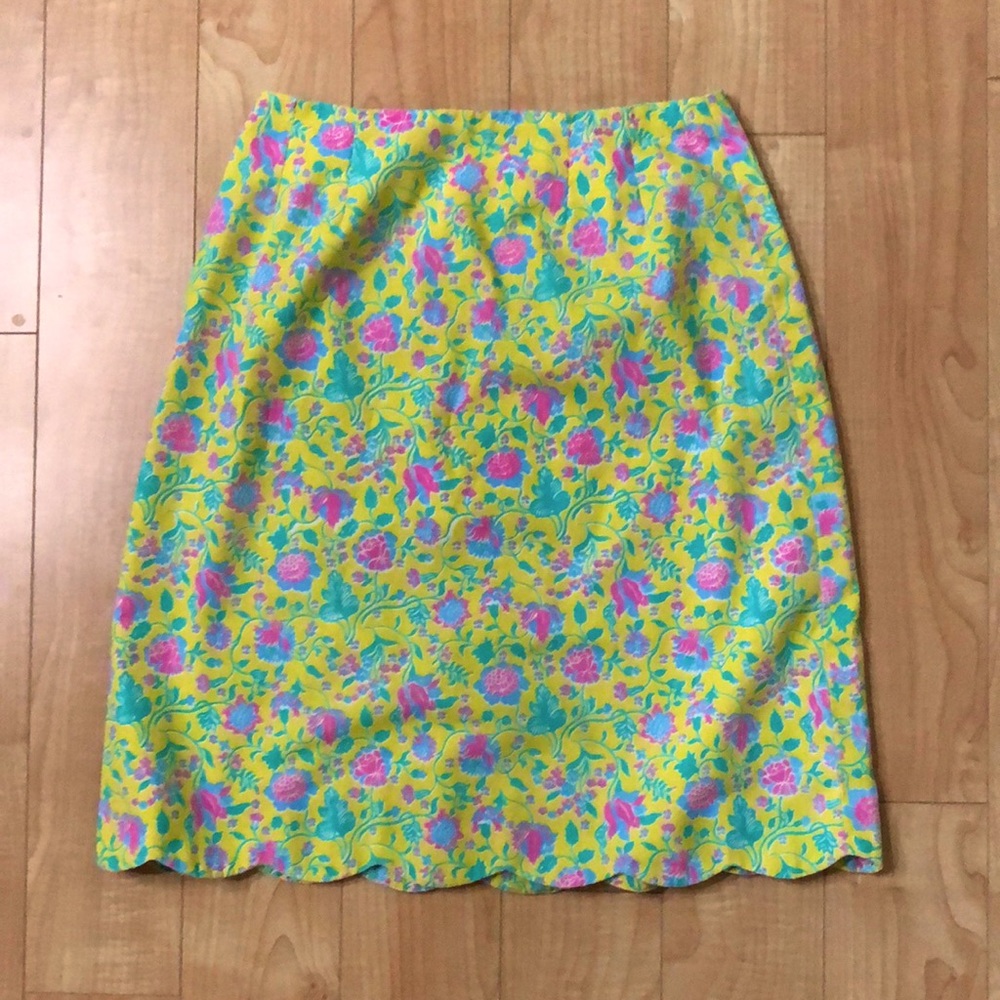 Vintage 60s or 70s Lilly Pulitzer skirt with scalloped details